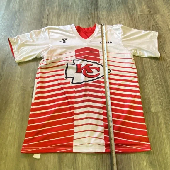 Kansas City Chiefs NFL Flag Football Jersey Youth Large Red Yellow Reversible - Picture 5 of 6